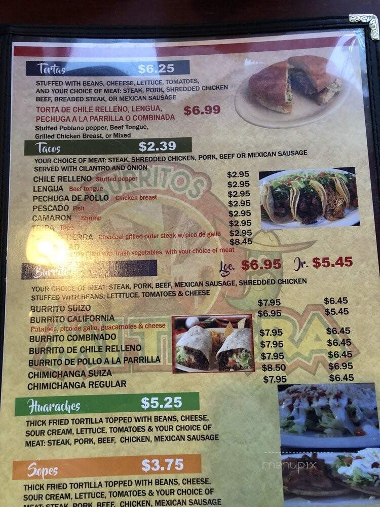 Burritos Mi Tierra - Romeoville, IL menu_pic