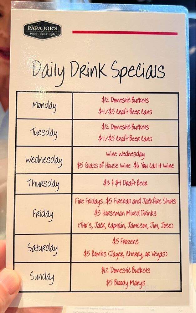 Papa Joe's Restaurant - Lockport, IL menu_pic
