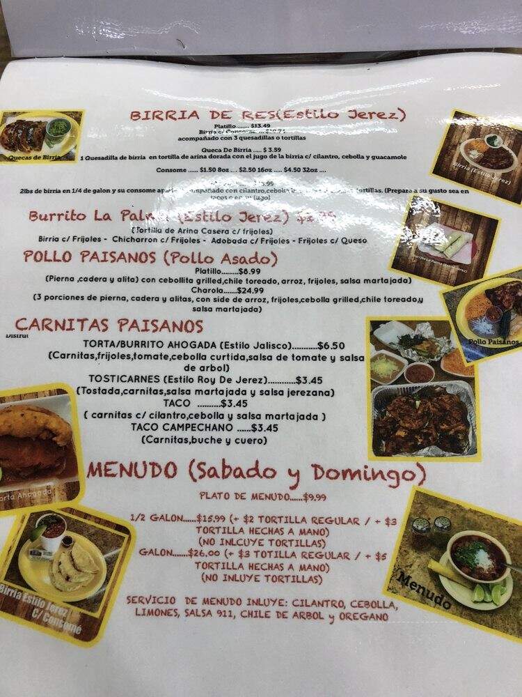 Taqueria Los Paisanos - Joliet, IL menu_pic