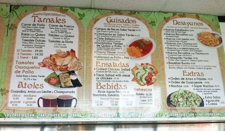Manolo's Tamales - Chicago, IL menu_pic