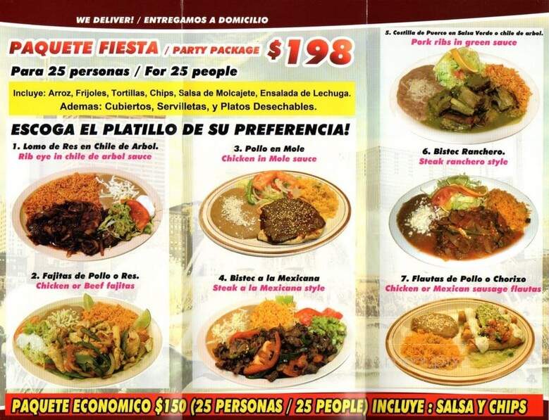La Fuente Mexican Restaurant - Chicago, IL menu_pic