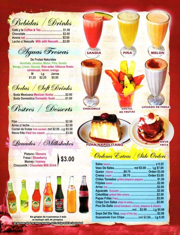 La Fuente Mexican Restaurant - Chicago, IL menu_pic