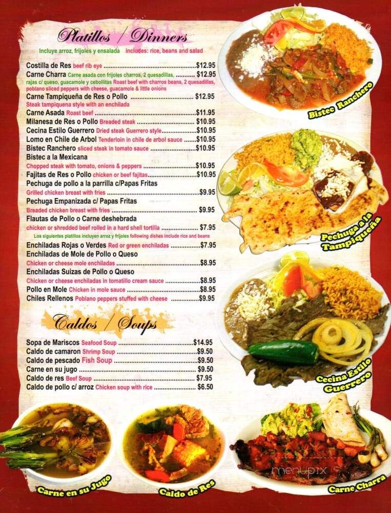 La Fuente Mexican Restaurant - Chicago, IL menu_pic