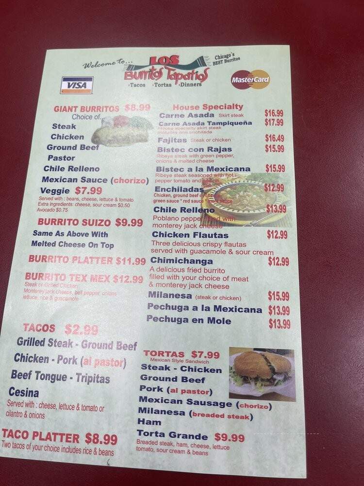 Los Burritos Tapatios - Naperville, IL menu_pic