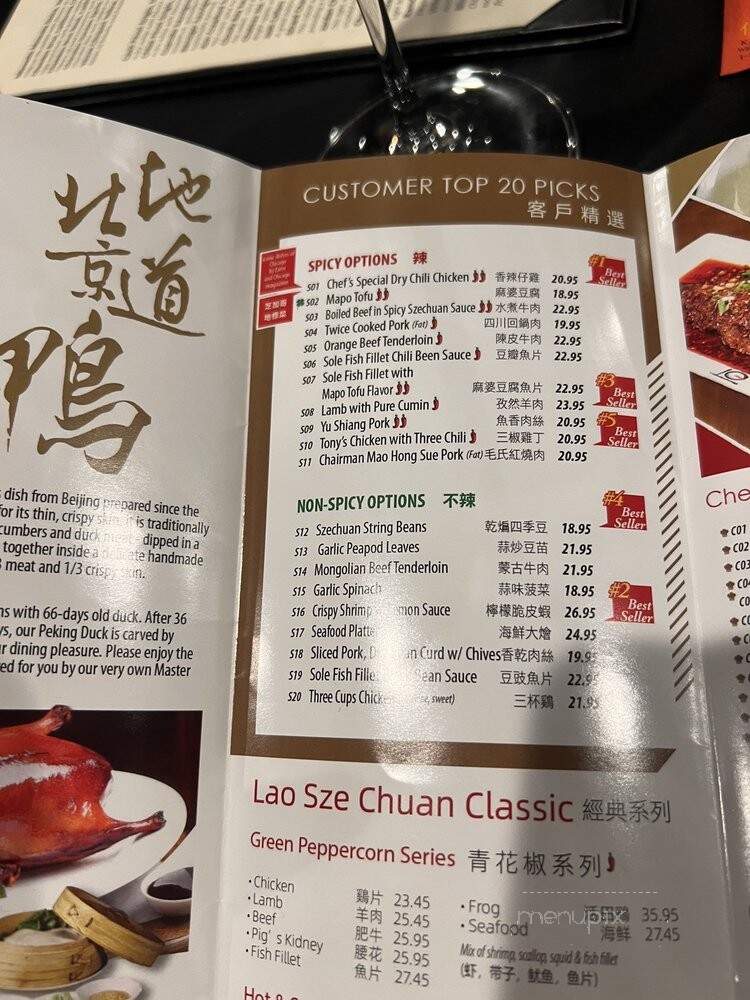 Lao Sze Chuan-Downtown - Chicago, IL menu_pic
