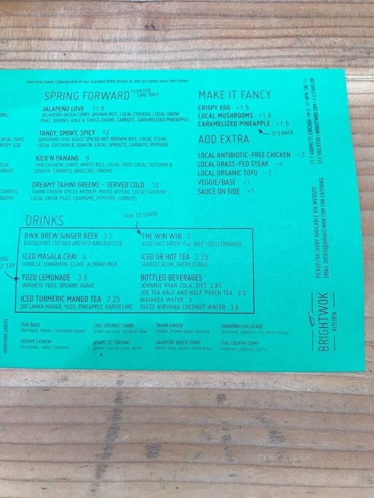 Brightwok Kitchen - Chicago, IL menu_pic
