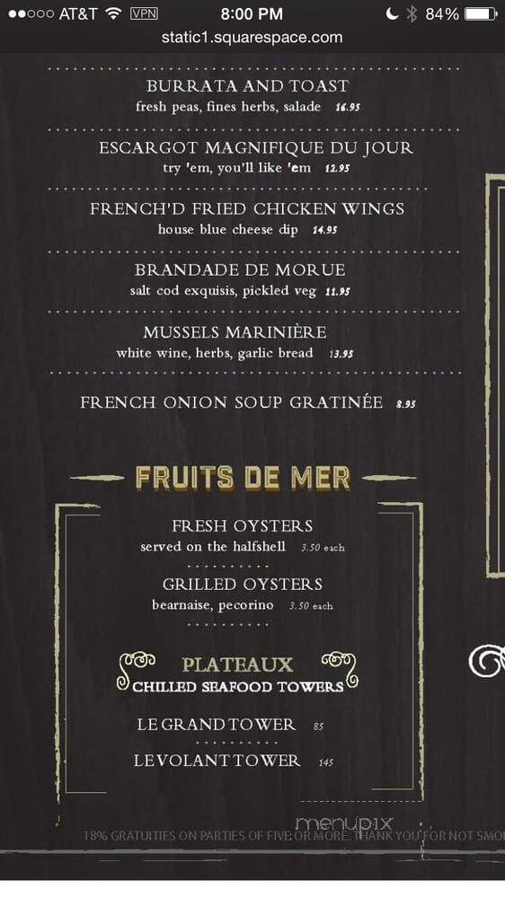 Cochon Volant - Chicago, IL menu_pic