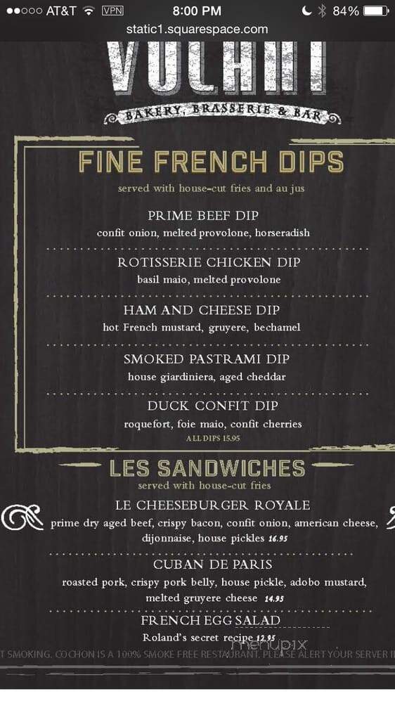 Cochon Volant - Chicago, IL menu_pic