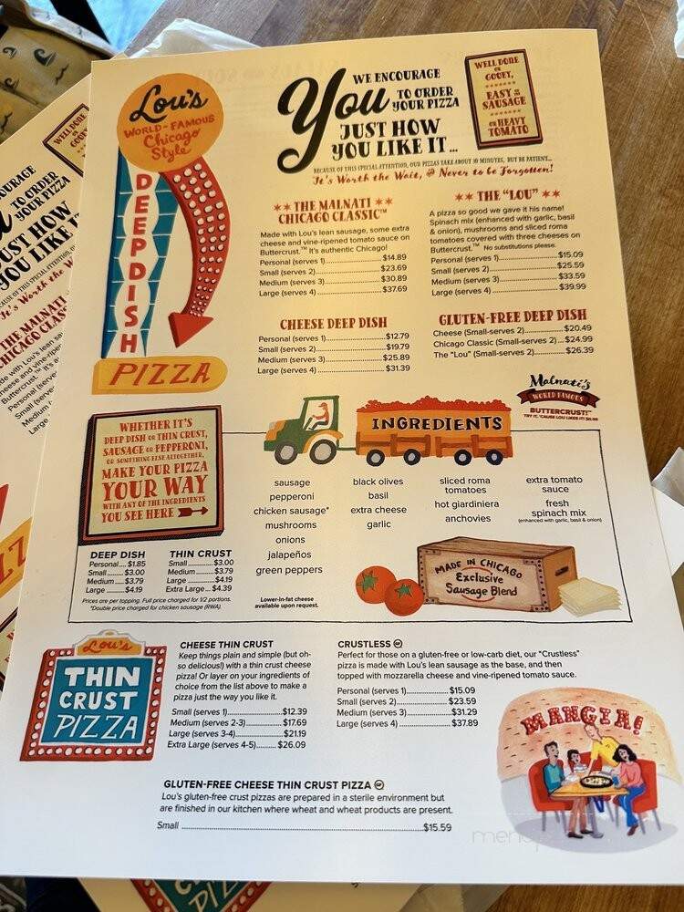 Lou Malnati's Pizzeria - Chicago, IL menu_pic