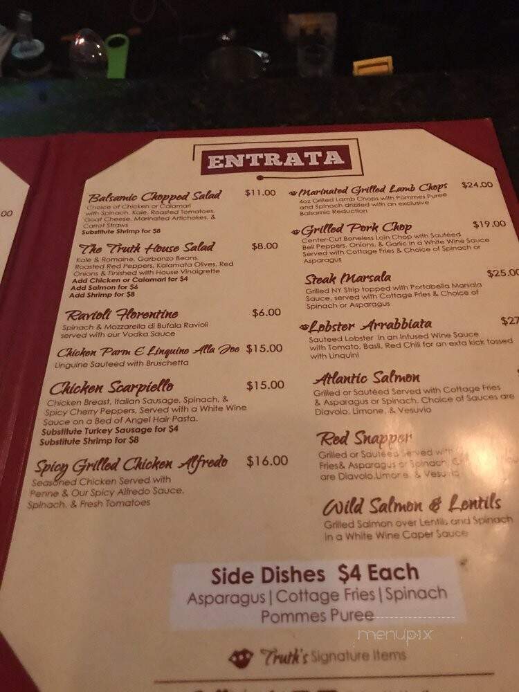 Truth Italian Restaurant - Chicago, IL menu_pic