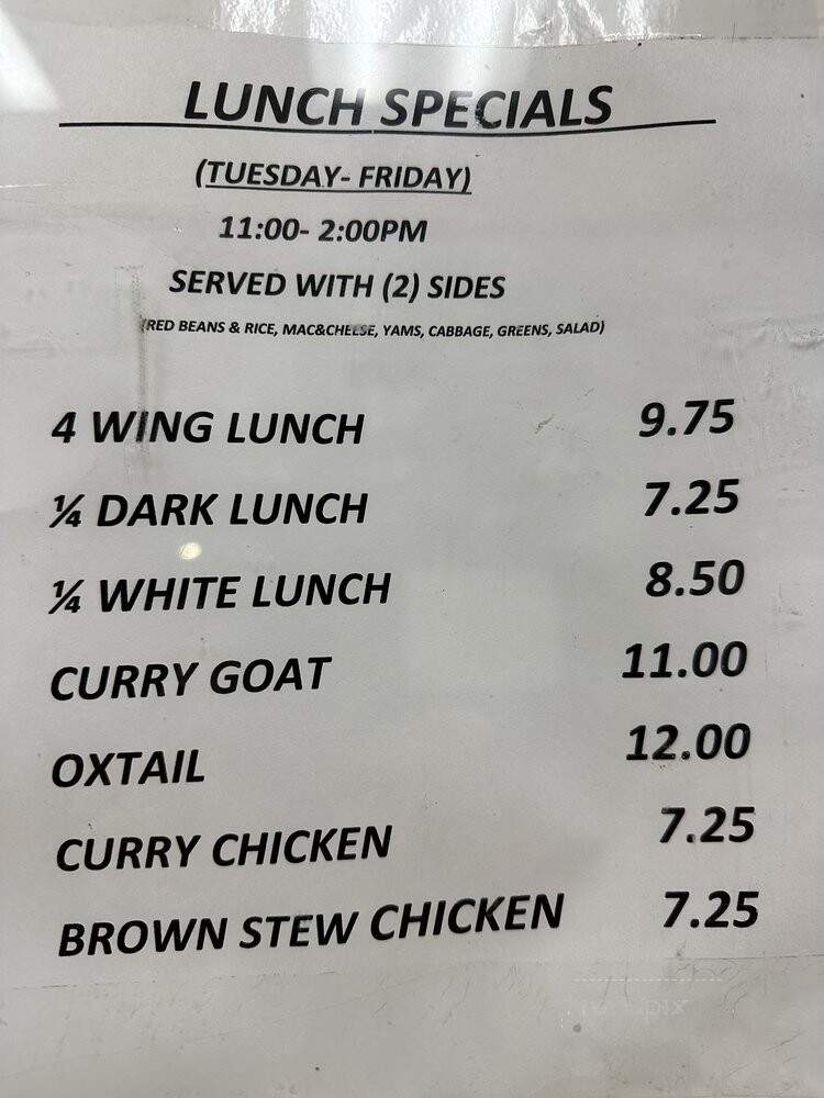 Jr's Jamaica Restaurant - Chicago, IL menu_pic