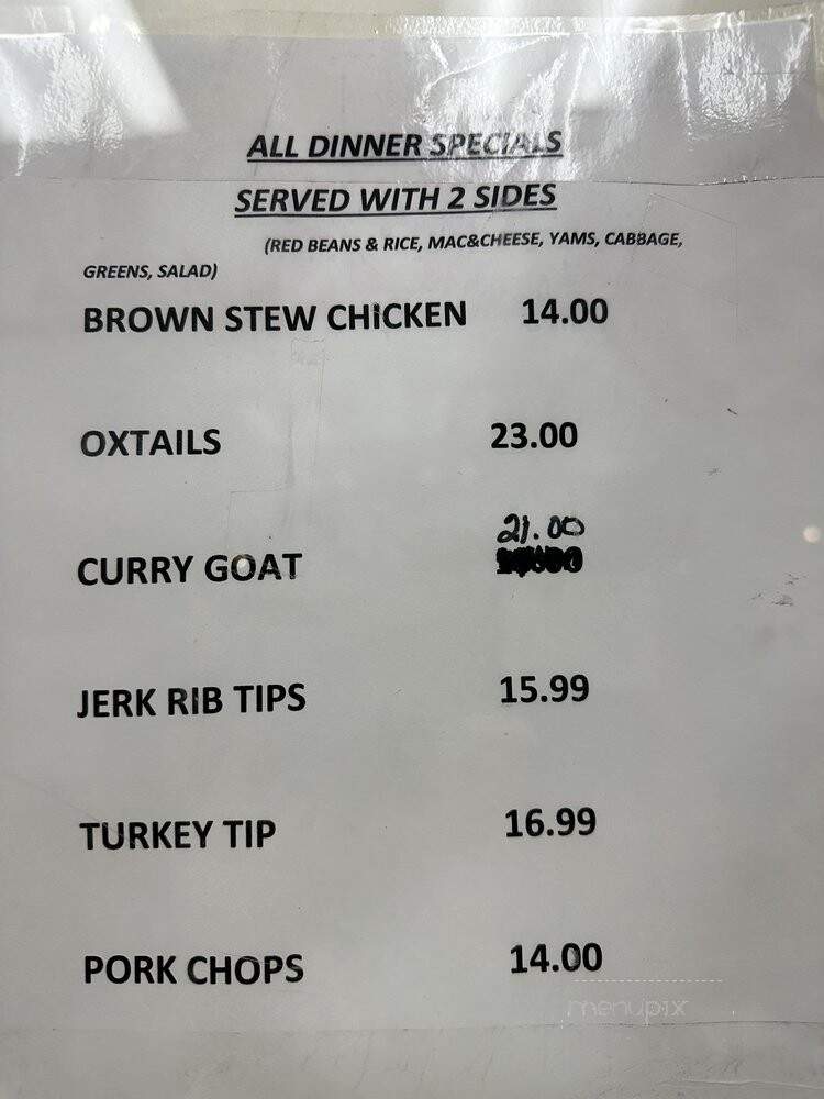 Jr's Jamaica Restaurant - Chicago, IL menu_pic