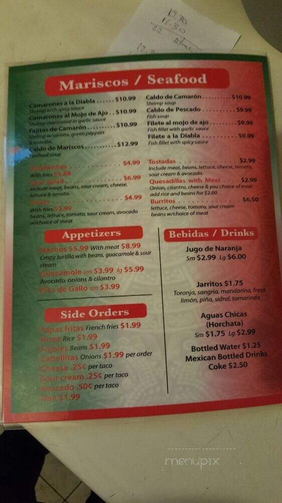 Taqueria Mazamitla - Chicago, IL menu_pic