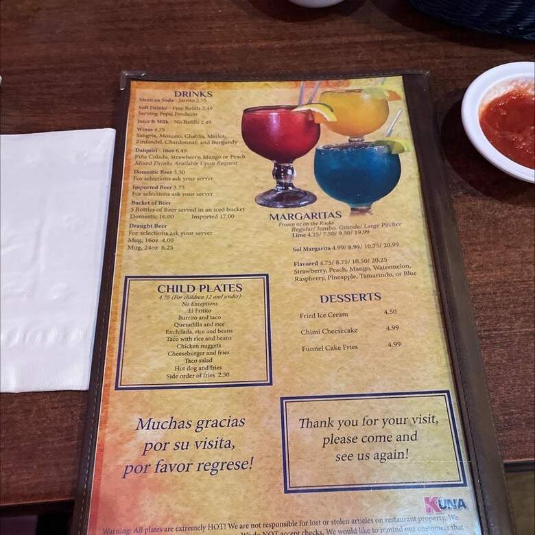 Los Cabos - Sullivan, MO menu_pic