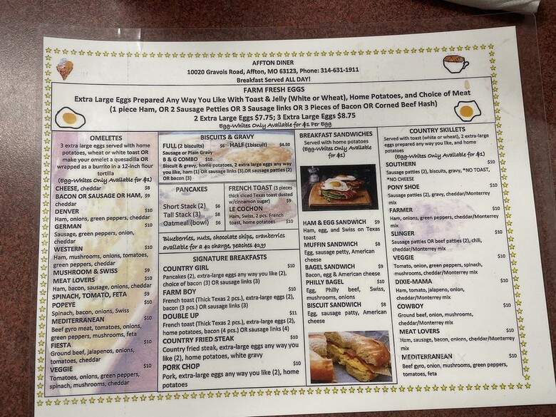 Affton Diner - Saint Louis, MO menu_pic