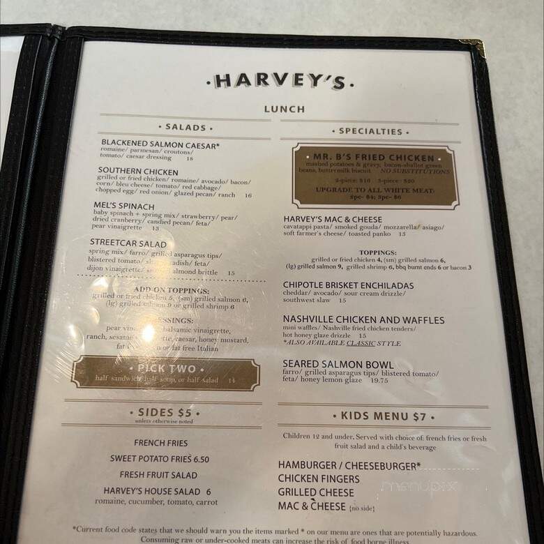 Harvey's - Kansas City, MO menu_pic