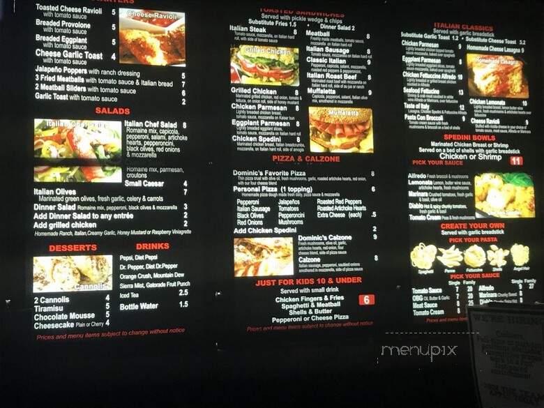 Dominic's Casual Italian Express - Gladstone, MO menu_pic