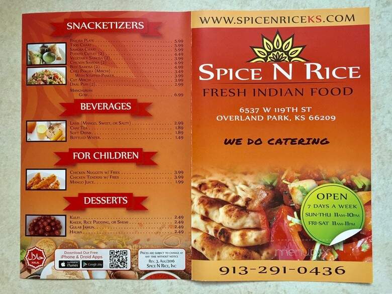 Spice N Rice - Overland Park, KS menu_pic