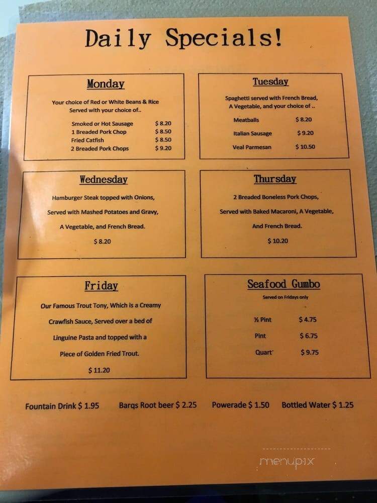 Poboy King - Metairie, LA menu_pic