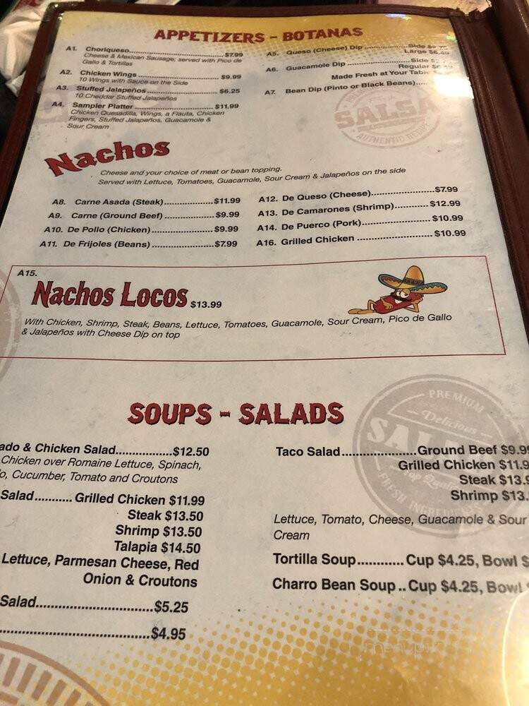 El Paso - Cut Off, LA menu_pic