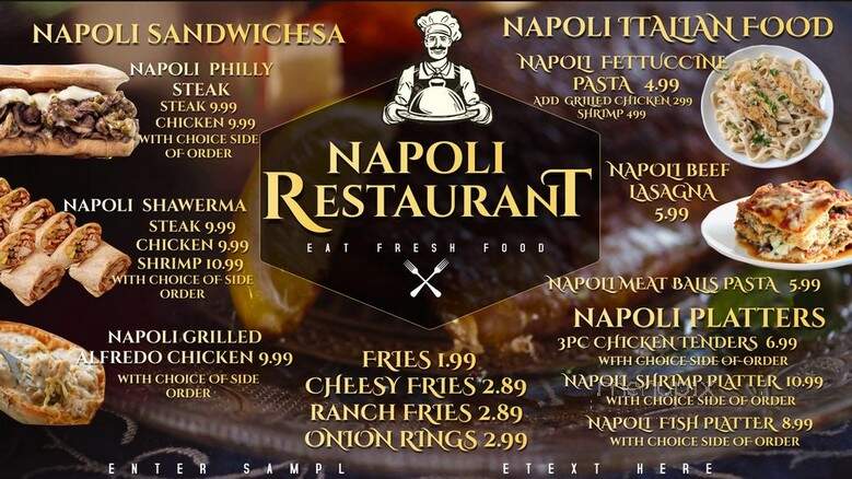 Napoli Pizza & Subs - New Orleans, LA menu_pic