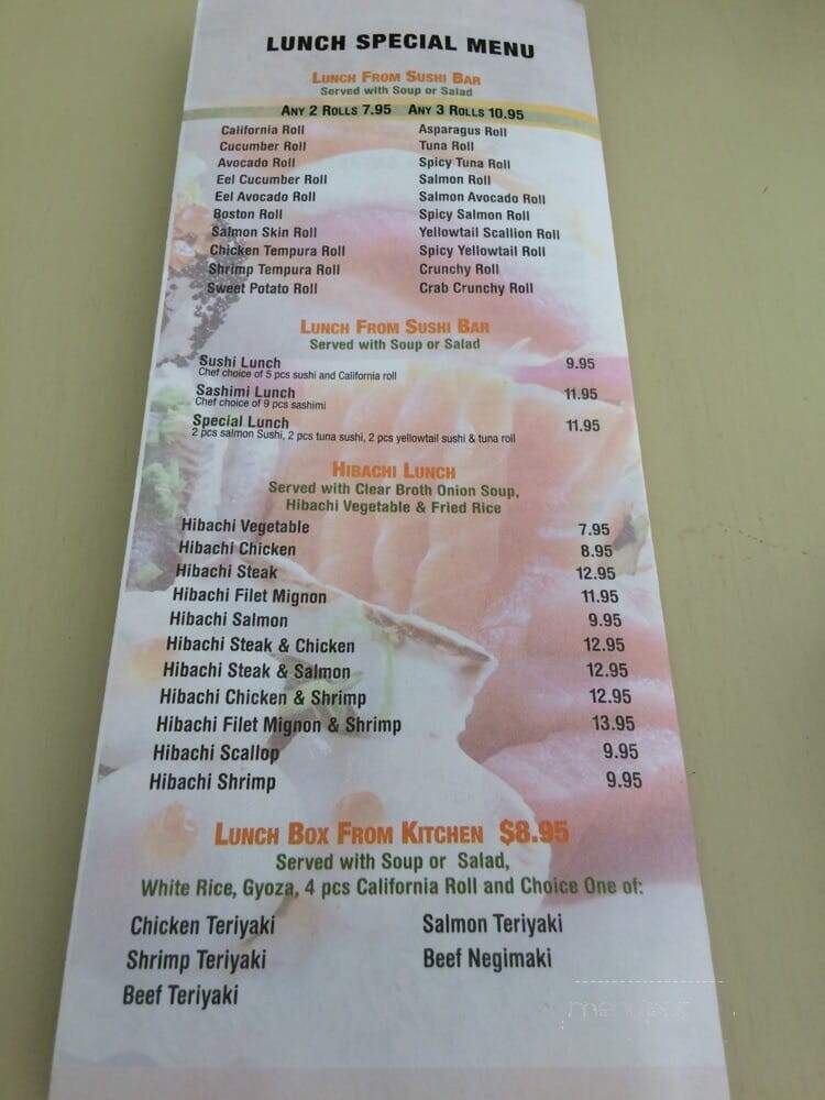 Hello Tokyo II - Gonzales, LA menu_pic