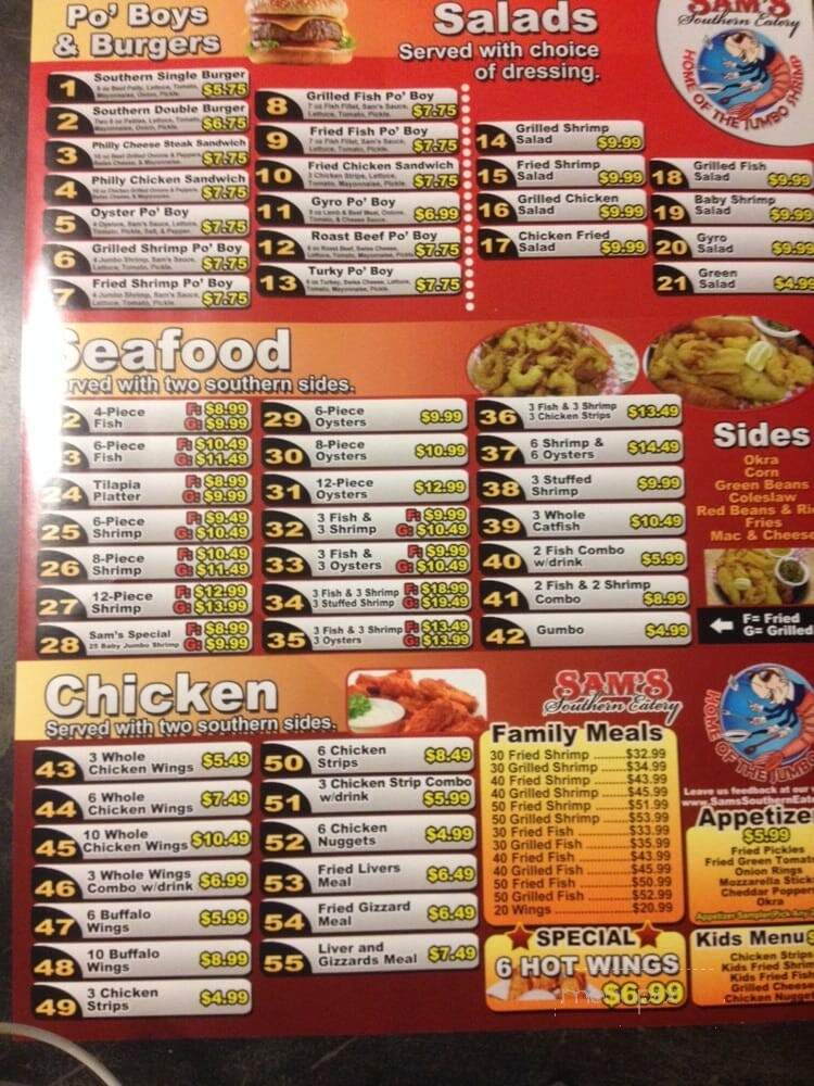 Sam's Southern Eatery - Tulsa, OK menu_pic