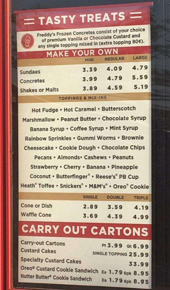 Freddy's Frozen Custard & Steakburgers - Broken Arrow, OK menu_pic
