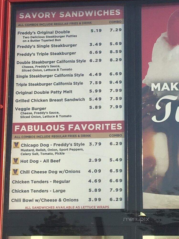 Freddy's Frozen Custard & Steakburgers - Broken Arrow, OK menu_pic