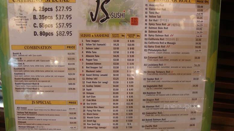 JS Sushi - Carrollton, TX menu_pic