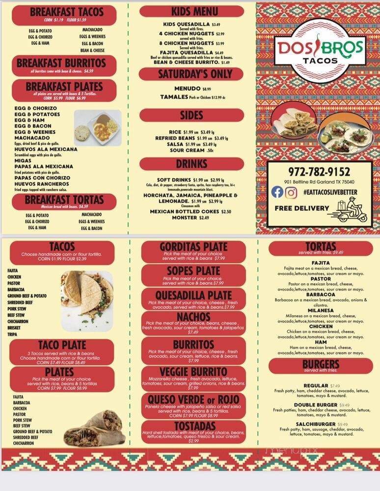 Monterrey Taquerias - Garland, TX menu_pic