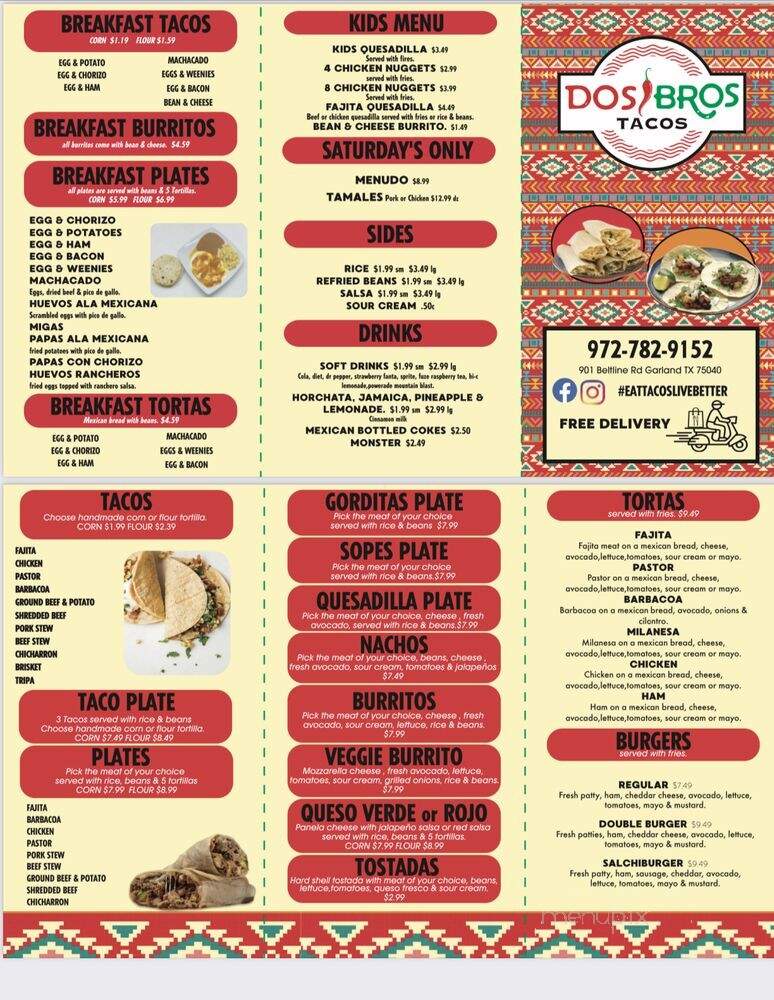 Monterrey Taquerias - Garland, TX menu_pic