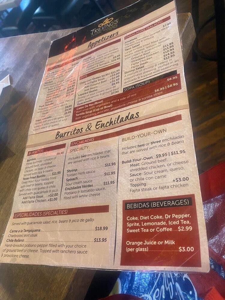Trevino's - Rockwall, TX menu_pic