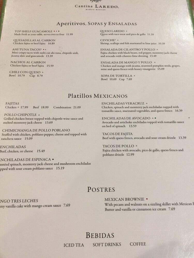 Cantina Laredo - DFW Airport, TX menu_pic