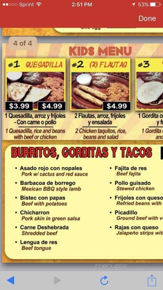 La Nueva Puntada - Irving, TX menu_pic