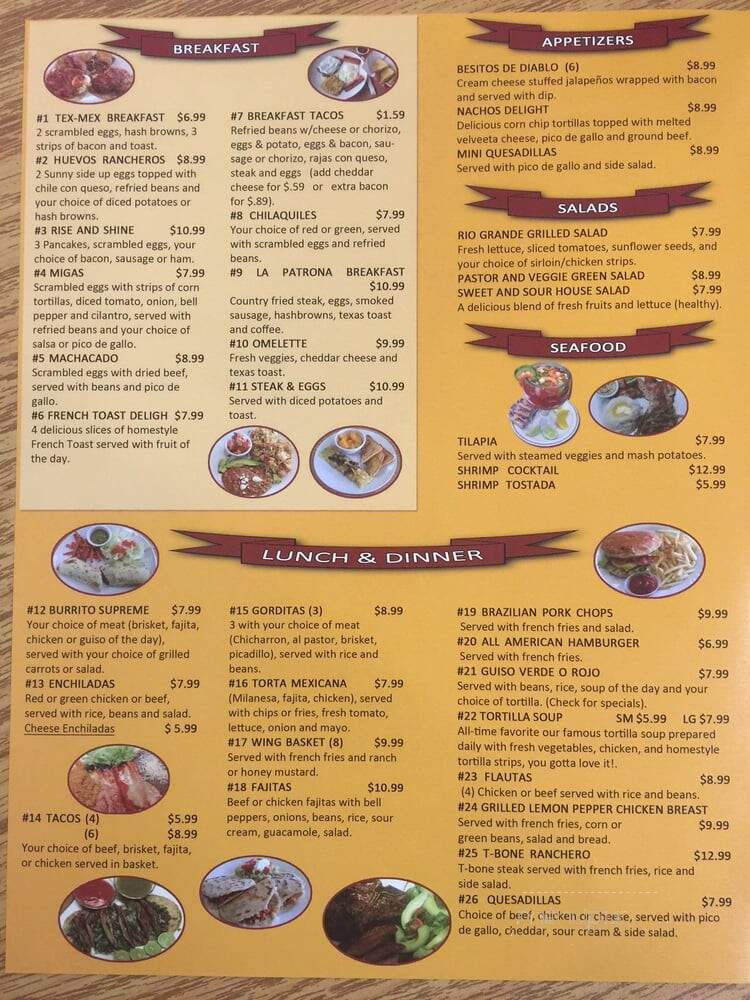 La Patrona Authentic Mexican Restaurant - Grand Prairie, TX menu_pic
