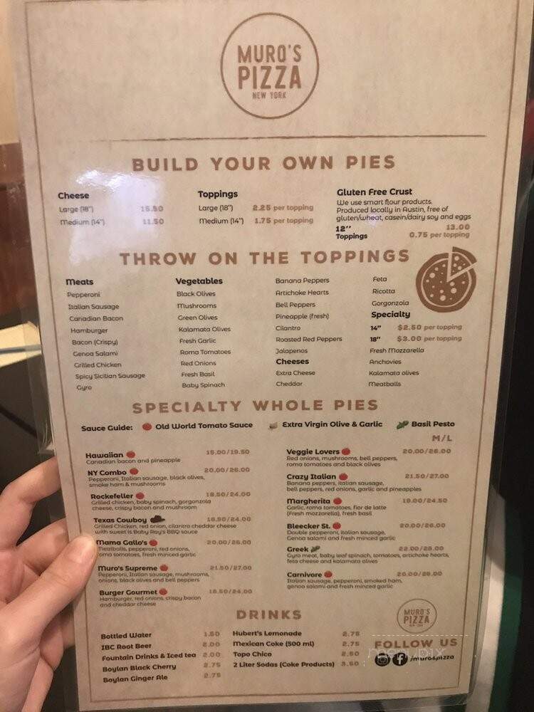 The Original Brooklyn Pie Co - Austin, TX menu_pic