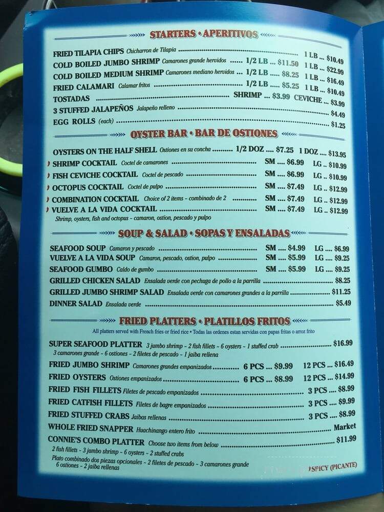 Connie's Seafood Kitchen - South Houston, TX menu_pic