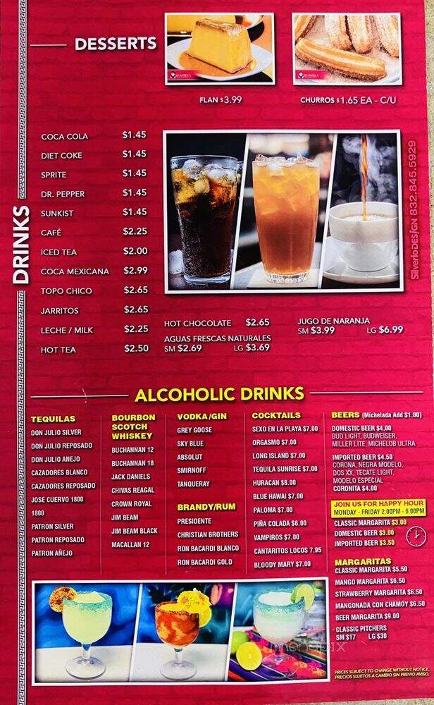 Huasteca Mexican Grill - Houston, TX menu_pic