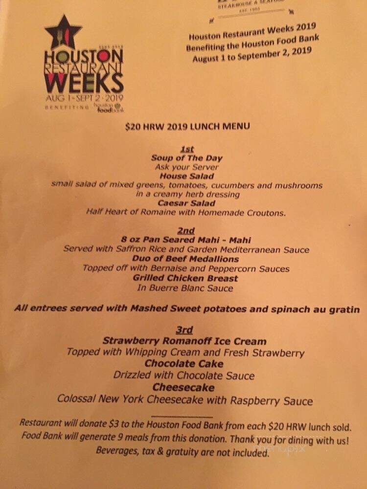 Lynn's Steakhouse - Houston, TX menu_pic