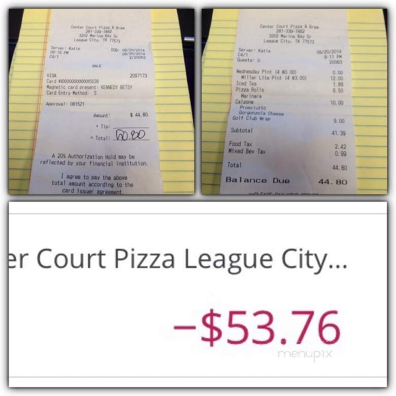 Center Court Pizza & Brew - League City, TX menu_pic
