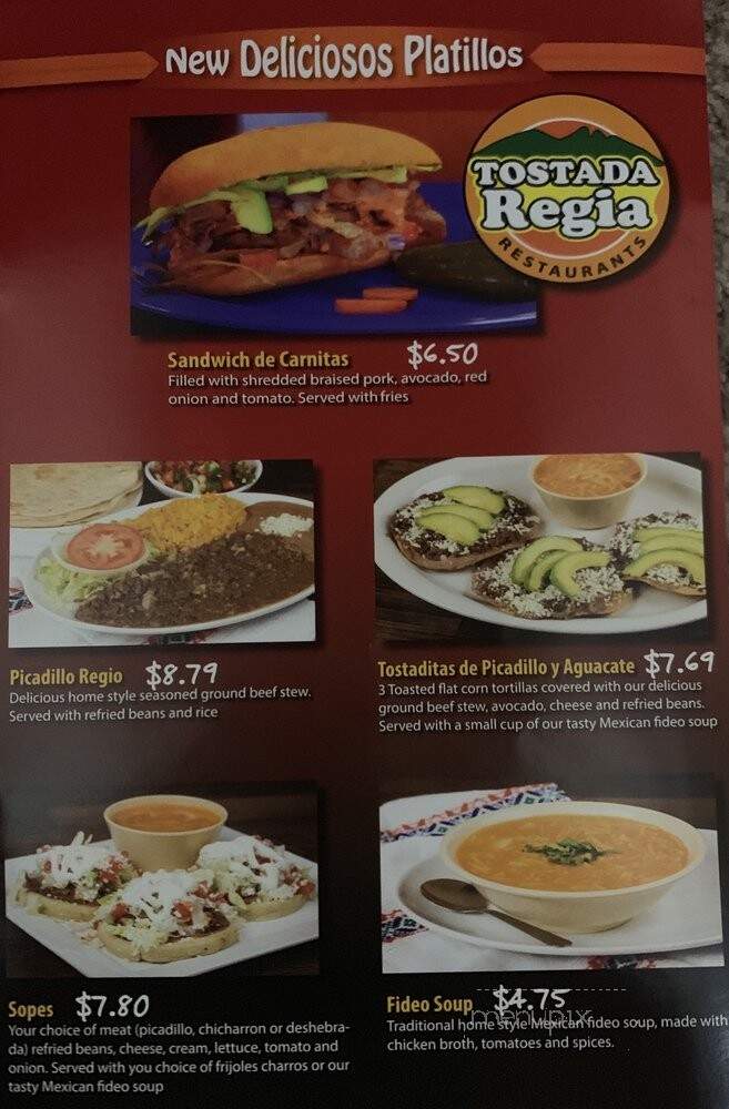 Tostada Regia - Houston, TX menu_pic