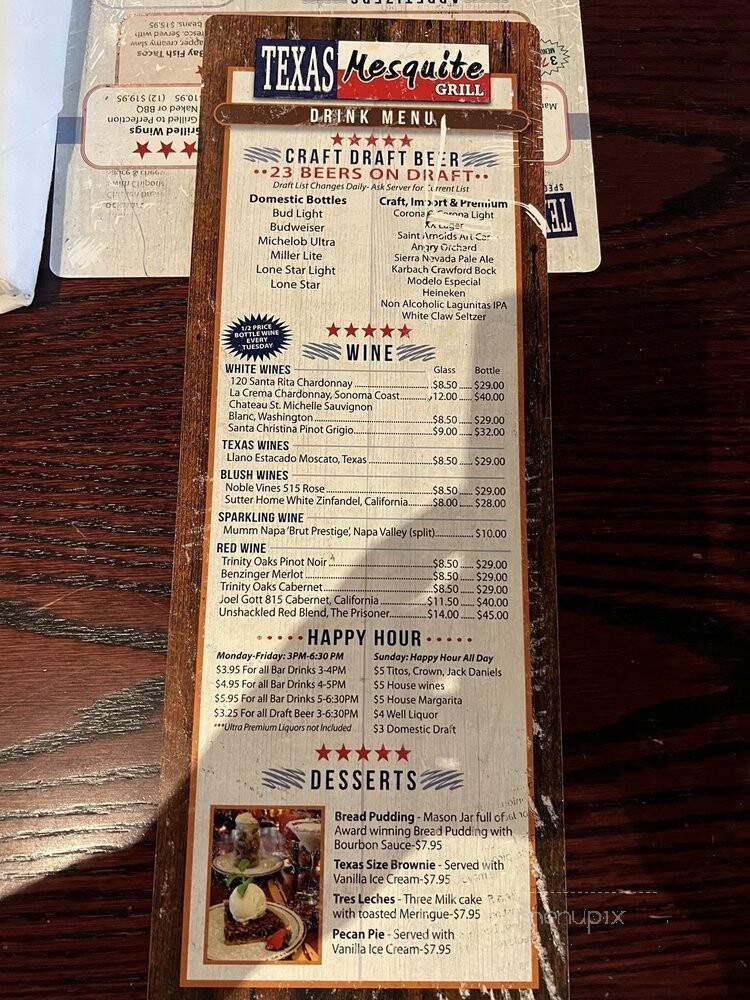 Texas Mesquite Grill - Cypress, TX menu_pic