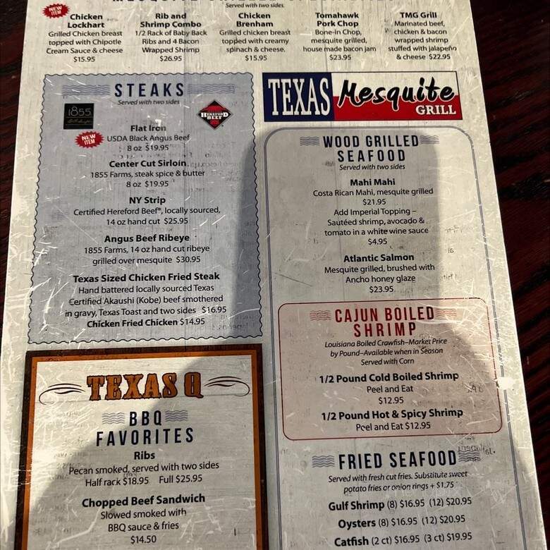 Texas Mesquite Grill - Cypress, TX menu_pic