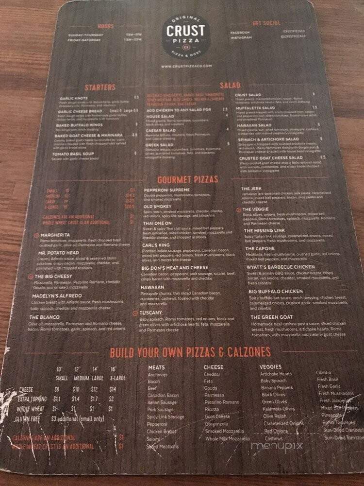 Crust Pizza Co. - The Woodlands, TX menu_pic
