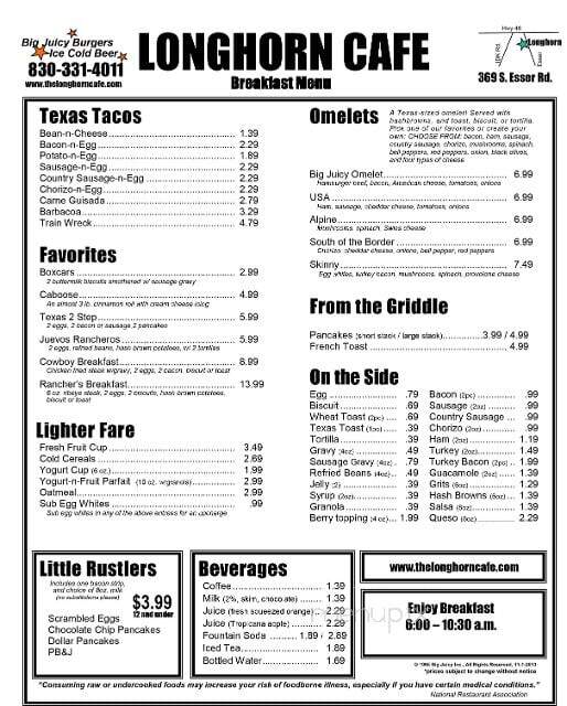 Longhorn Cafe - Boerne, TX