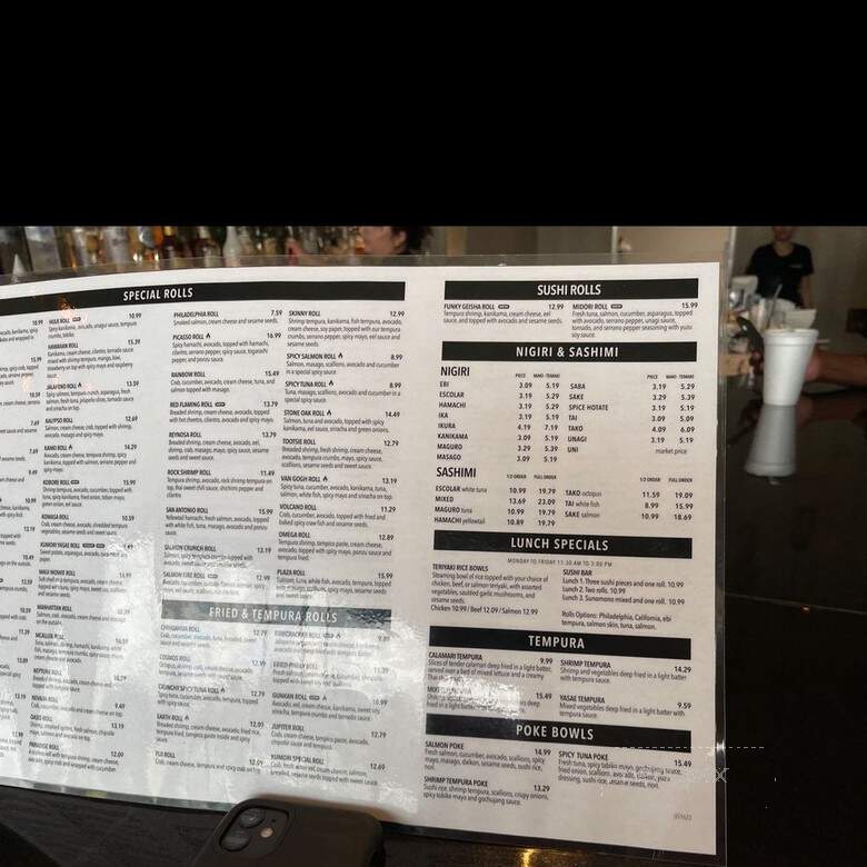 Kumori Sushi & Teppanyaki - San Antonio, TX menu_pic