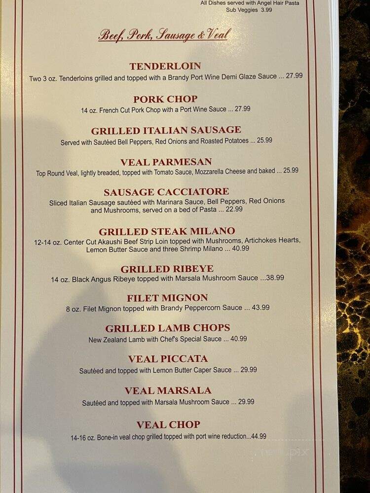 Milano Italian Grill - San Antonio, TX menu_pic