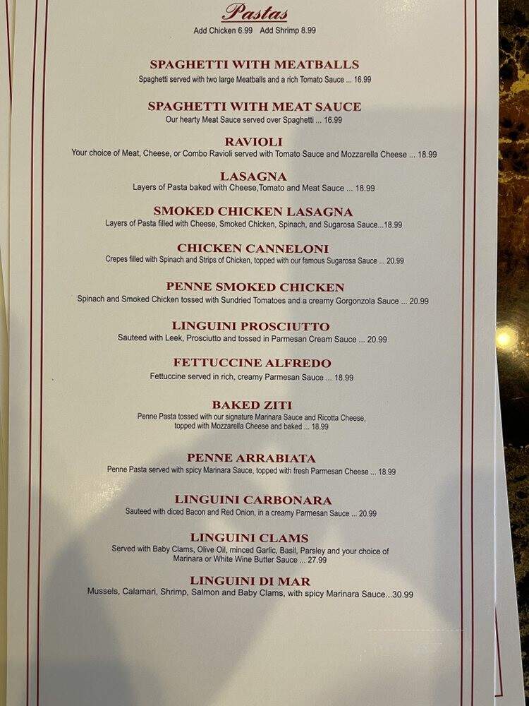 Milano Italian Grill - San Antonio, TX menu_pic