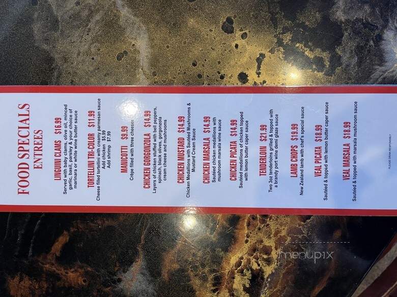 Milano Italian Grill - San Antonio, TX menu_pic